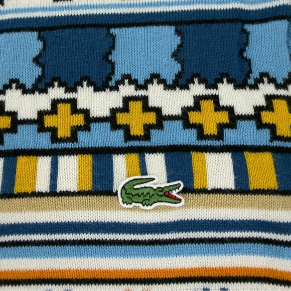 Lacoste Live Men's Small Aztec Print Cotton Long Sleeve Sweater - Picture 4 of 13